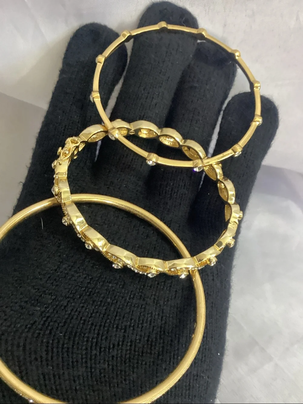 Gold Crystal Bangle Bracelet Set - Brand